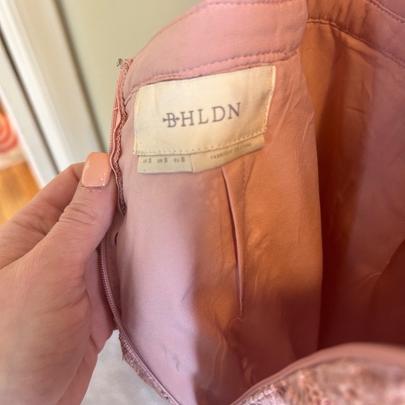 BHLDN Rosaline Dress Size Small Light Pink Lace Cutout Mini Lilac Occasion - Picture 9 of 11